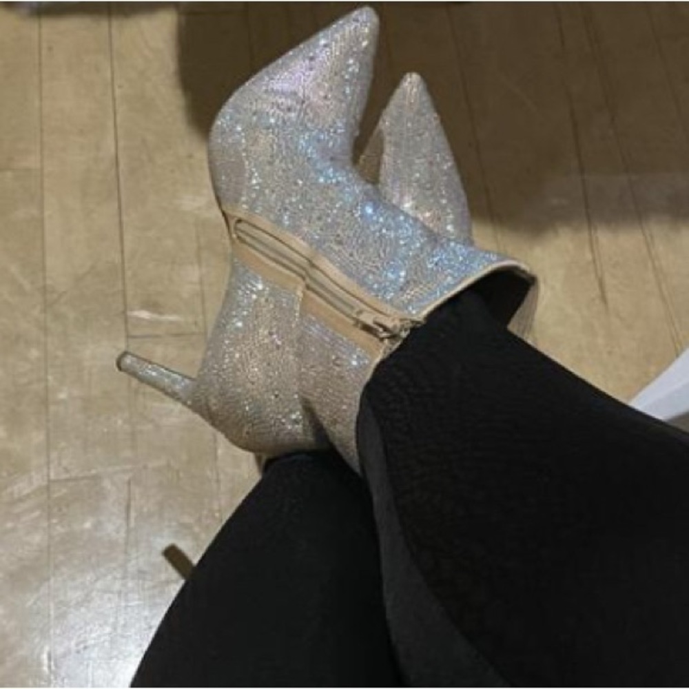NIB [INC International Concepts] Reisa 6 Pointed Sparkle Ankle Boots Women’s 5.0 - Picture 13 of 15